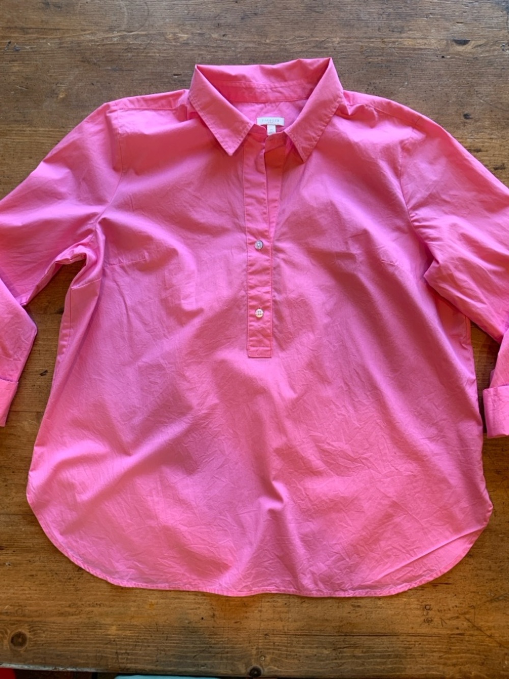 Talbots Bright Pink Popover Shirt - Picture 9 of 16
